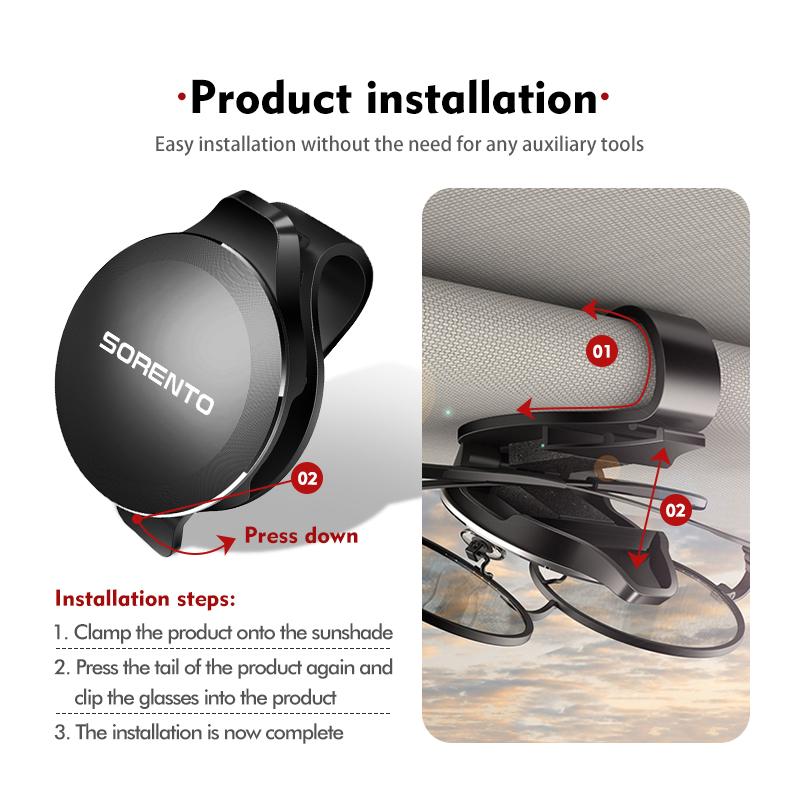 NAQF7 Metal Car Glasses Clip Multifunction Sun Visor Magnetic Eyeglasses Clip For KIA Cerato Proceed Venga Sedona Forte Stonic Picanto