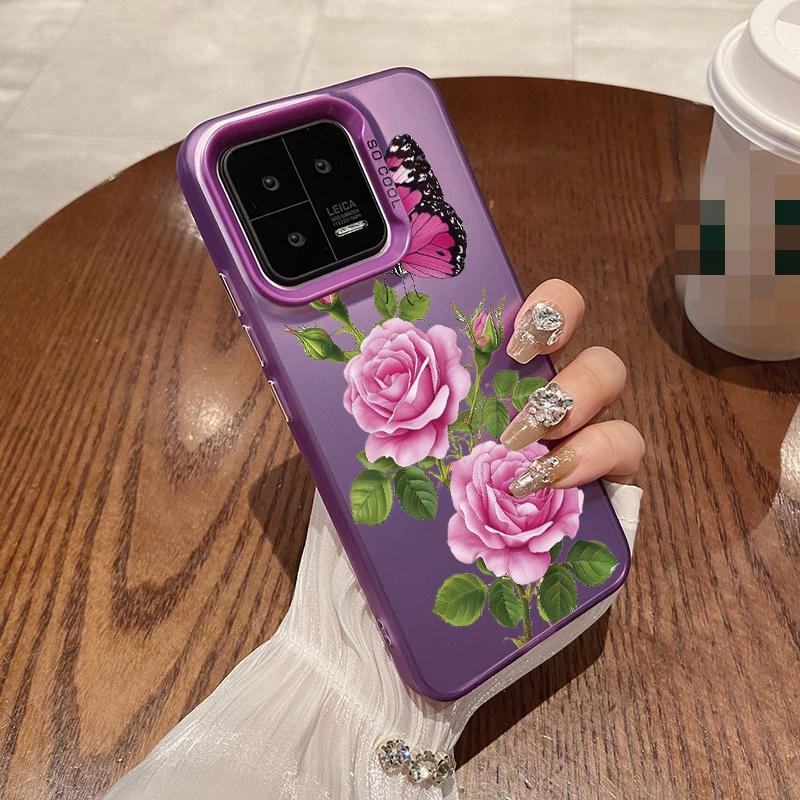 Чехол Rose Flower для iPhone 16 Pro Max Samsung A55 A35 S24 FE Xiaomi Redmi Note 13 Pro 14C Huawei Honor 200 противоударный бампер для телефона с защитой от царапин