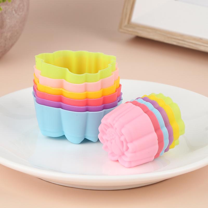 5 шт. 3/5 см силиконовая форма в форме лотоса, многоразовые формы с антипригарным покрытием для выпечки кексов и кексов