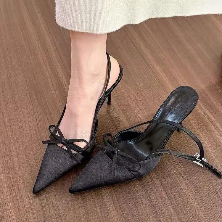Woman Slingbacks High Heels Pumps Summer New Sexy Pointed Toe Thin High Heels Female Fashion Design Wedding Party Single Shoes