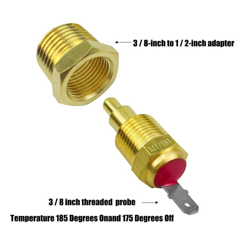 175-185 Degree Car Cooling Fan Thermostat Switch Sensor Relays Wire Harness 12V