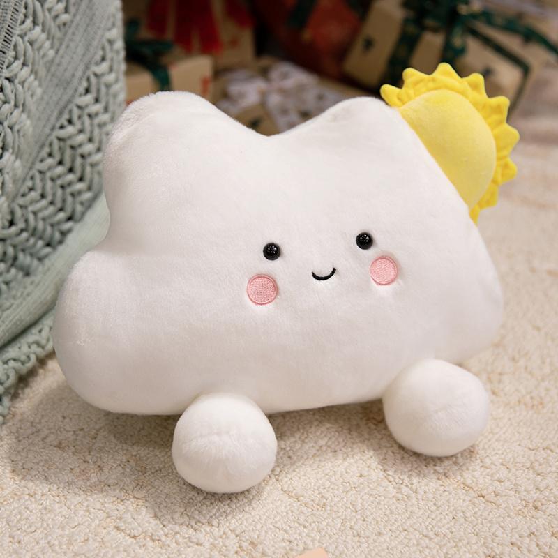 12/35cm Cartoon Weather Sky Plush Doll Pillow With Feet Love Cloud Rainbow Plush Toy Home Decoration Gift For Boys And Girls