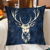 Vikama Navy Blue Abstract Deer-Head Art Cushion Cover Stylish Home Office Car Decorative Pillowcase