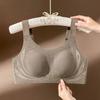 Plus Size Lady Ultra Thin Sexy Lace Rabbit Ear Fixed Cup Big Chest Show Small Gather The Pair of Breast Bra