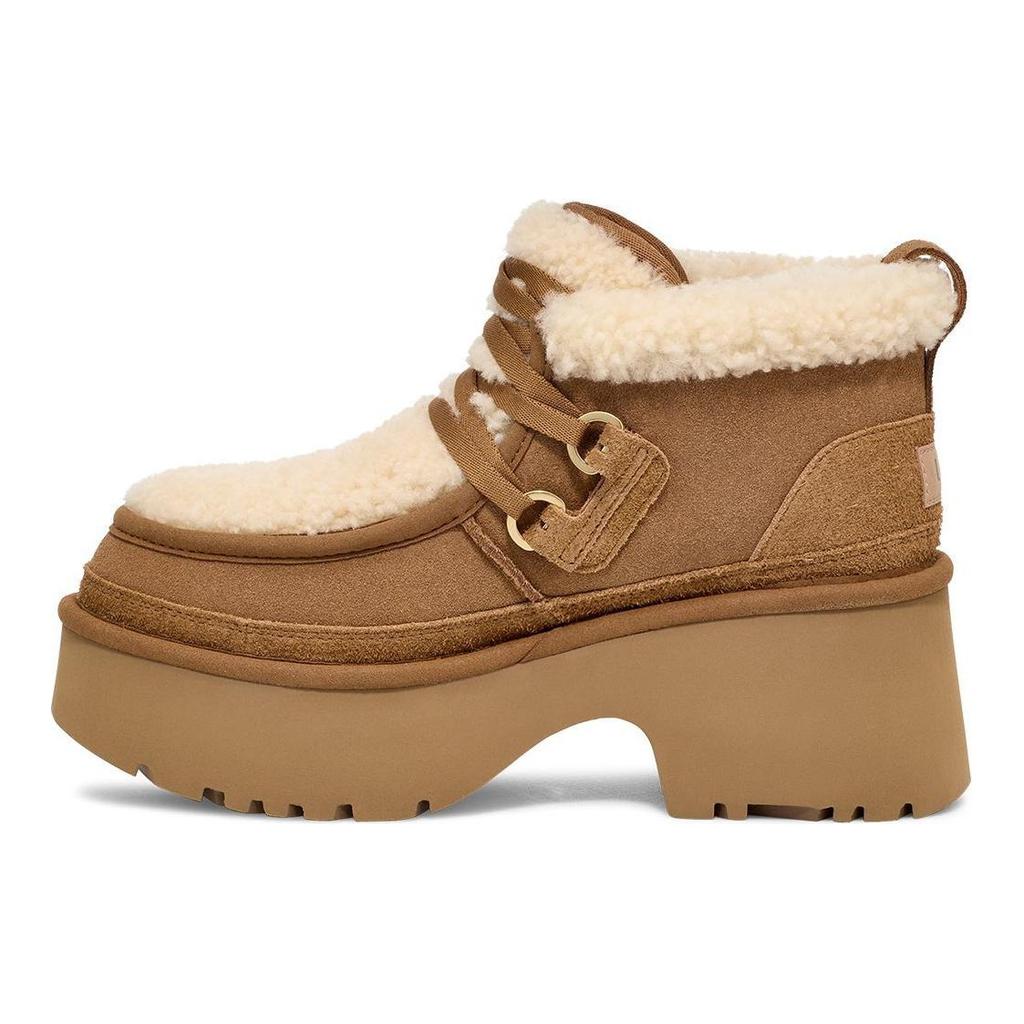 UGG Модные повседневные короткие сапоги из коровьего спилка женские сапоги каштанового цвета 1167772-CHE