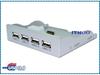 3.5" USB 2.0 Floppy Drive Front Panel with 4-Port Hub