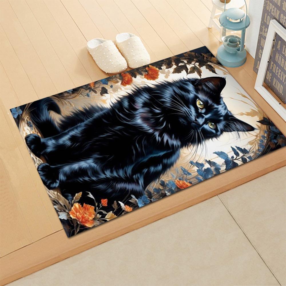 Purple Cats In Flowers for Living Room rug, BedRoom rug, Study Room rug, Hallway Decoration, Perfect for Home Decoration or Holiday Gifts