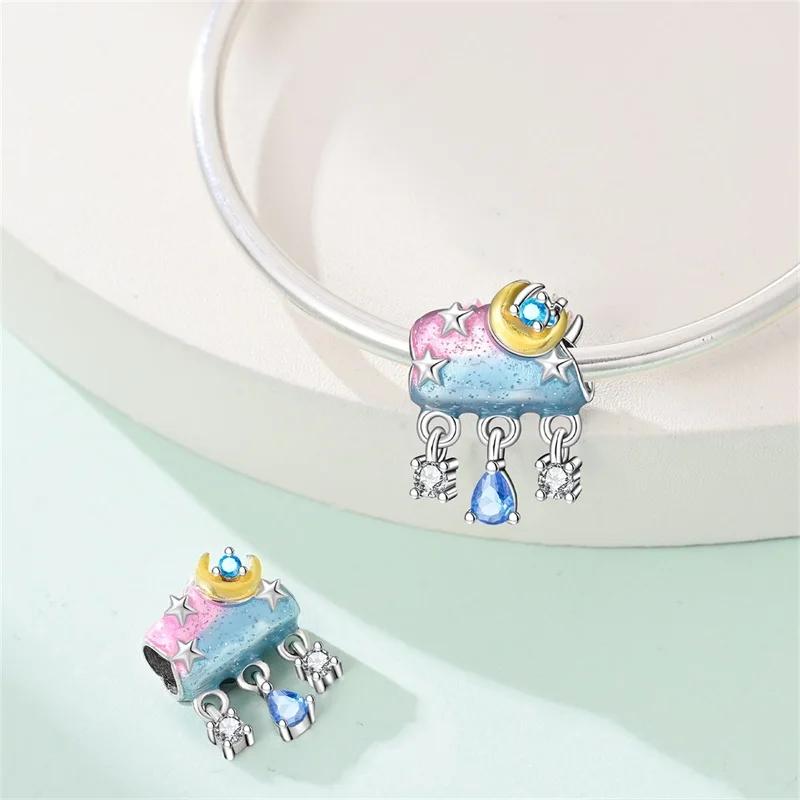 Copper Weather Change Series Charms Sunny Rainy Rainbow Perfume Beads Fit Original Bracelet For Women Diy Fine Gift