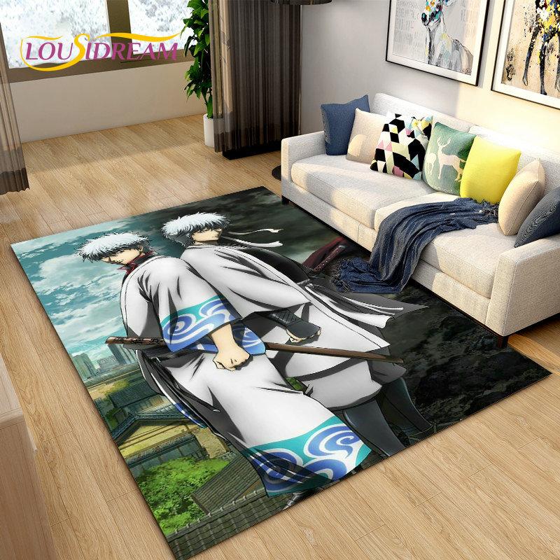 Гинтоки Кагура Гинтама Аниме Ковер, Ковер для гостиной, спальни, дивана, придверный коврик, украшение, детский игровой нескользящий коврик для пола