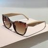 Oversized Cat Eye Sunglasses Women Fashion Vintage Patchwork Rim Gradient Shades Trendy Brand Design Anti-UV Sun Glasses