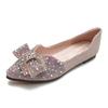 Pointed Single Shoes Women's New Shallow Mouth Rhinestone Flat Bottom Ladyshoes Soft Sole Large Size Women's Shoes One