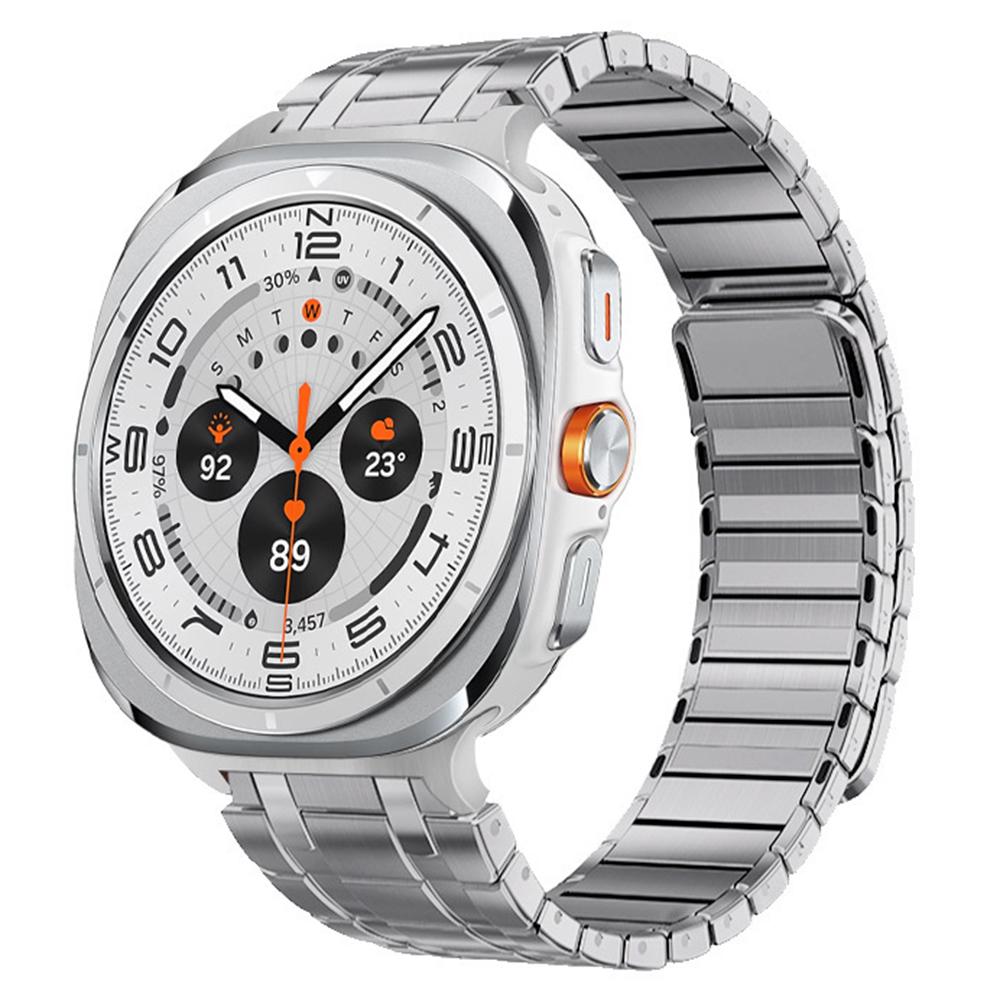 Magnetic Watch Band for Samsung Galaxy Watch8 Classic 46mm/8 44mm/40mm Double Row Design Stainless Steel Metal Strap