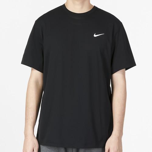 Nike Мужская черная дышащая повседневная футболка с круглым вырезом и коротким рукавом