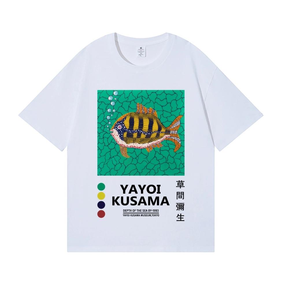 Yayoi Kusama T-shirt Japanese Artist Pop Art Polka Dot Pumpkin Infinity Mirrors Crewneck Casual Streetwear Y2k 2026 Summer Tees