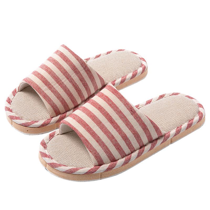Унисекс Хлопково-Льняные Нескользящие Домашние Тапочки - Льняная Ткань для Всех Сезонов