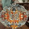 Metal Wind Spinner Garden Decor Vibrant Ethnic Design Circular Transparent Wind Chime for Patio Backyard Holiday Gift Thanksgiving Christmas