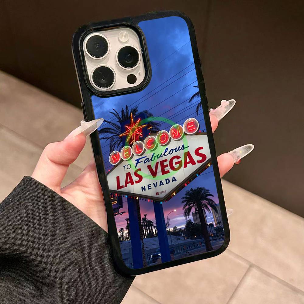 Las Vegas Sign LIGHTS Nevada Promax Magnetic For iPhone 17 16 14 13 12 11 15 Pro Air Max Plus Phone Case Wireless Charge