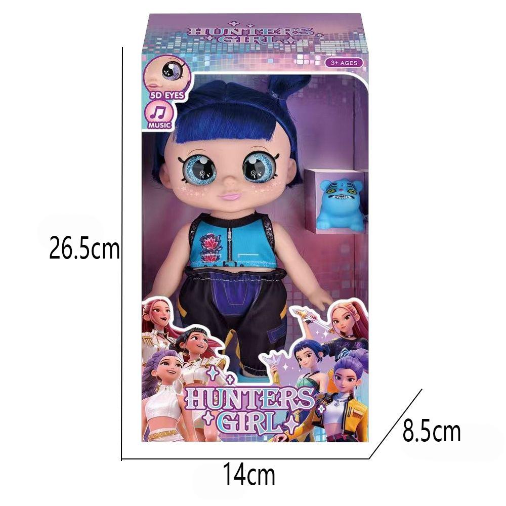 Hot Demon Hunters Fashion Doll with Purple Braids Interactive Music Doll with 5D Eyes Pet Toy Perfect Play Set Gifts for Childs