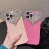 Чехол для iPhone 16 17 Air 15 Pro Max 14 Plus 13 Mini 12 Pro 11 7 8 SE2 Конфетный Блестящий 3D Алмазное Сердце Стиль Мягкий Чехол-Накладка для Телефона