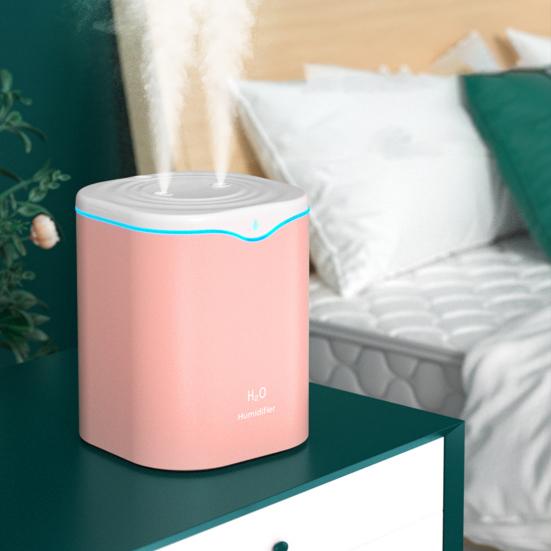 Double Spray Air Humidifier Air Purification 2L USB Fine Mist Humidifier for Home AVE