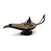 Hand Crafted Metal Brass Aladdin Chirag Lamp (Golden, 8 Inches)