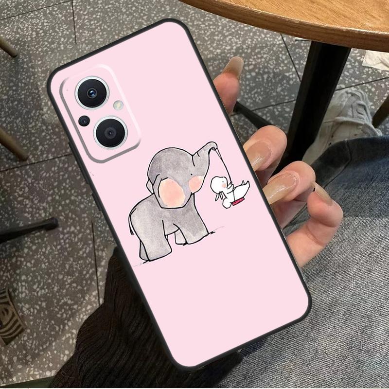 Cute Elephant Case For OPPO Reno 7 8 10 Pro 8T 2Z 4Z 5Z 6 Lite OPPO Find X6 Pro X2 X5 Lite X3 Neo Cover