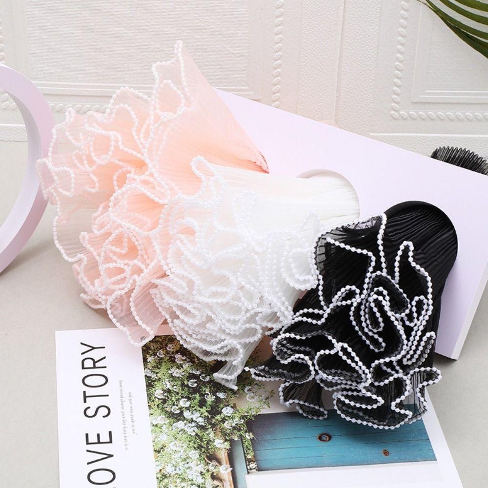 1Pcs Wave Yarn Gift Wrapping Mesh Pearl Lace Gift Packaging Paper for Valentine's Day Wedding