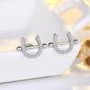 925 Silver Needle U Shape Stud Earrings Minimalist Horse Shoe Earing for Women Men Punk Jewelry boucle d'oreille femme
