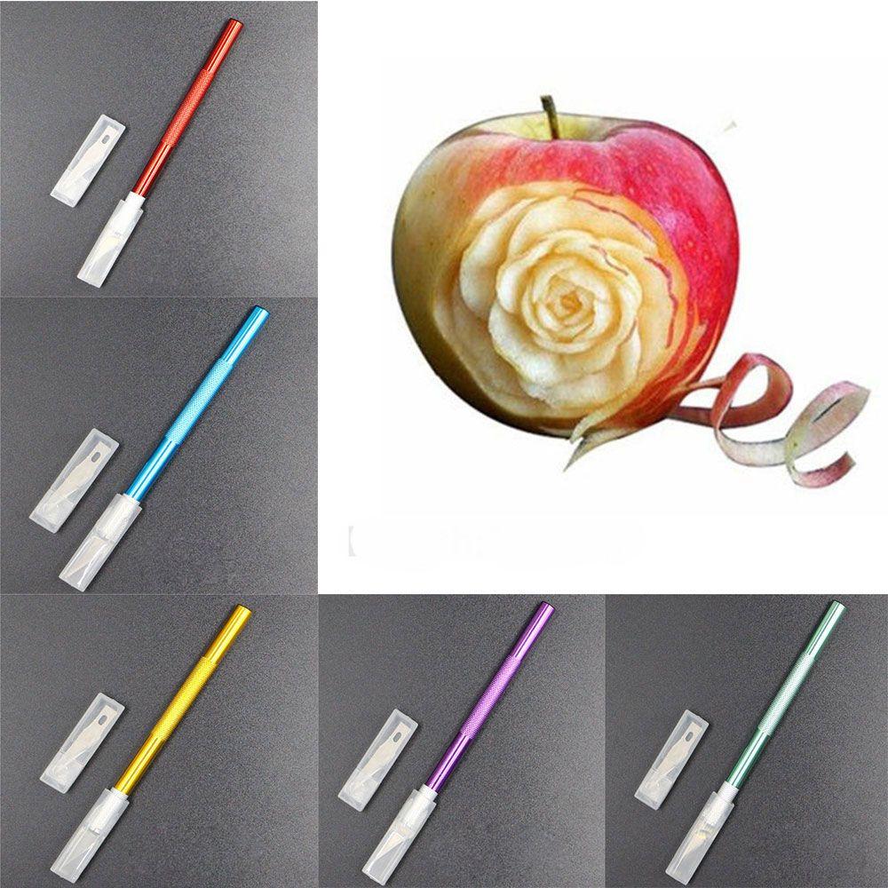 Cake Sculpture Craft Metal Scalpel Non-slip Knife Engraving Cutter with 6pcs Blade Pastry Tools