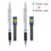 Metal Mechanical Pencil Set With Pencil Grip Leads Art Drawing Student Office Supplies 0.5/0.7/0.9/2.0mm Automatic Pencil