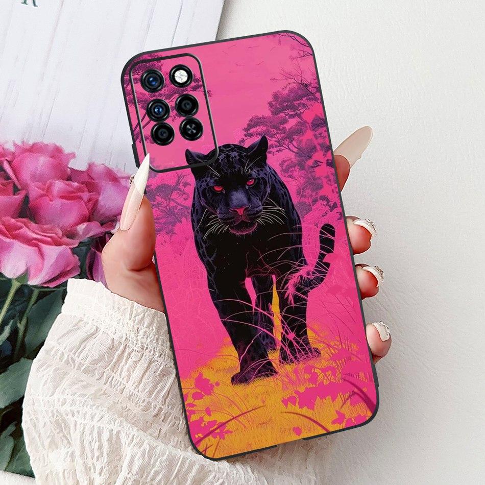 For Infinix Note 10 Pro Note10 Elegant Butterfly Cat Printed Phone Case For Infinix Note 10 10Pro NFC Black Silicone Soft Cases