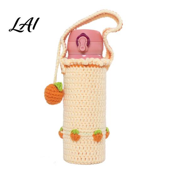 Soft Fabric Cup Wrap Hand Crocheted Wool Knit Elastic Cover Portable Sleeve Breathable Cover Anti-Slip