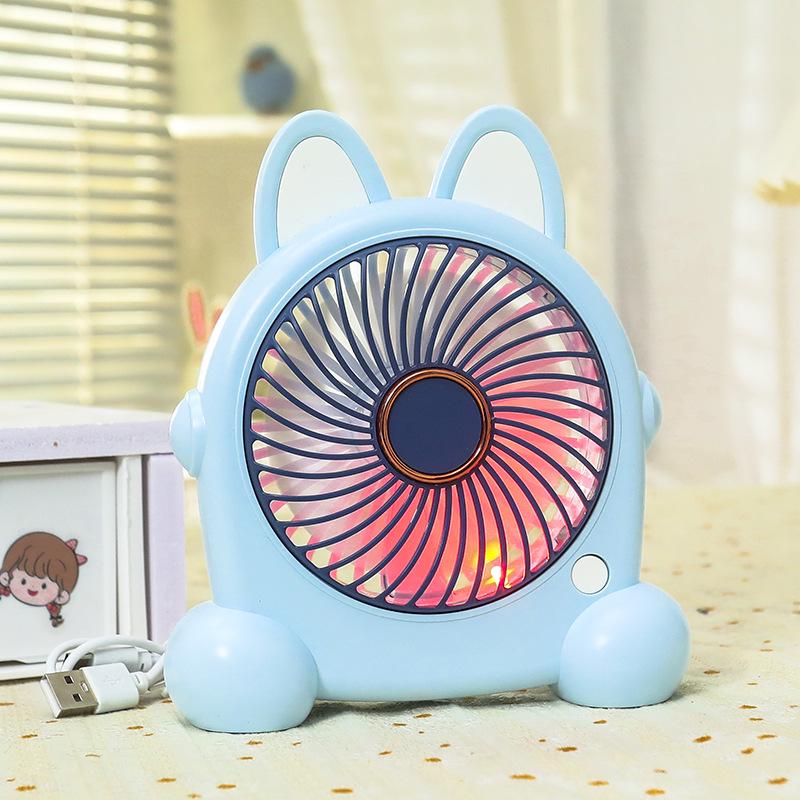 USB Rechargeable Puppy-Themed Fan, 3-Speed Adjustable, Ideal for Desktop and Bedside Use