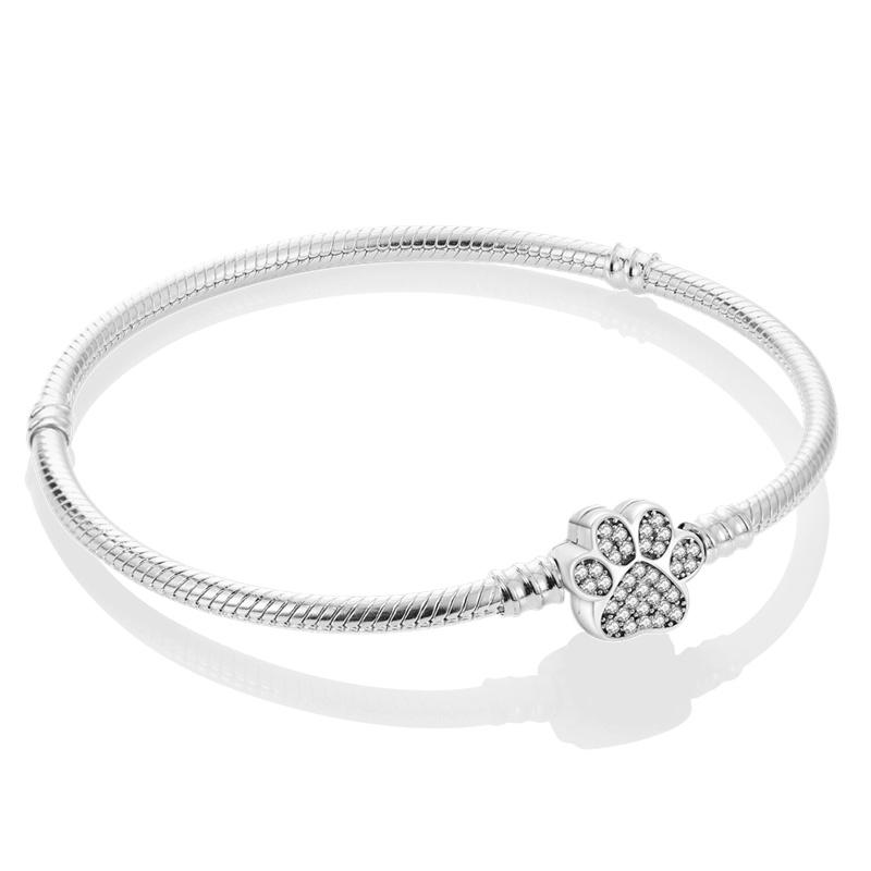 Браслеты Pandach, серебряные, 925 пробы, классические браслеты Love Forever Butterfly Star для женщин, подвески из бисера, ювелирные украшения своими руками, 17–20 см