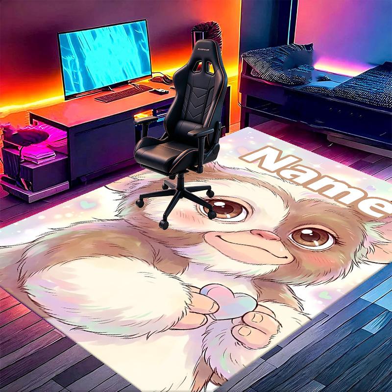 Custom Name Personalized Gizmo Print Carpet, Versatile Home Decor Rug, for Playroom, Apartment, Balcony, Entryway, Hallway Gift