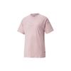 Logo Pattern Solid Color Sports Round Neck Short Sleeve T-Shirt Women Tops Pink 847690-36