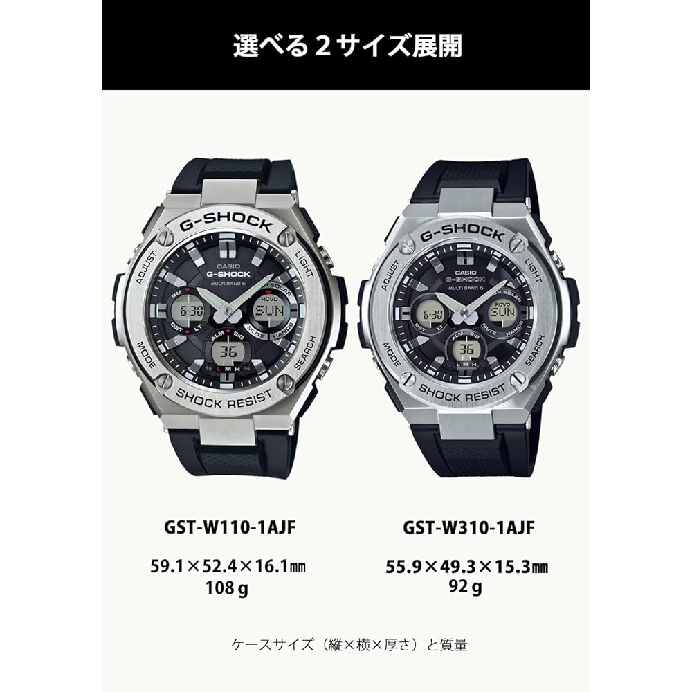 Casio G-Shock G-Steel Solar Radio Watch GST-W110-1AJF Black Color Durable Design