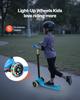 VEVOR Kick Scooter for Kids Ages 3+, 3-Wheel Toddler Scooter with Light-Up Wheels, Adjustable Height Handlebar, Wide Anti-Slip Deck