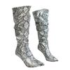 Women's Boots  Pointed Stiletto High Heel Women Serpentine Gold Silver Boots Non-slip Large 42 Height Increasing Women Boots