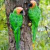 2pcs/Set Resin Macaw Wall/Tree Mounted Parrot Statue Outdoor Garden Animal Sculpture For Home Office Garden Decor Ornament Gift