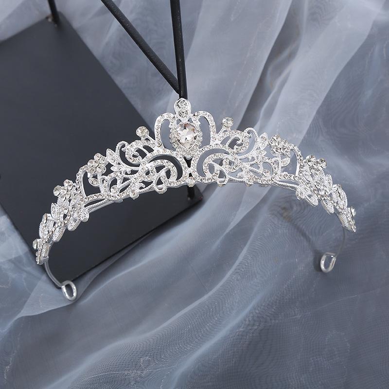 Alloy Crystal Rhinestone Princess Crown Headband for Girls