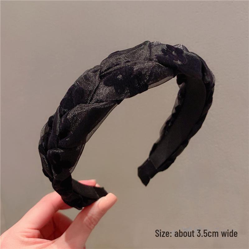 Изысканная повязка на голову с цветочным узором и стразами – высококачественный ретро-аксессуар для волос для женщин