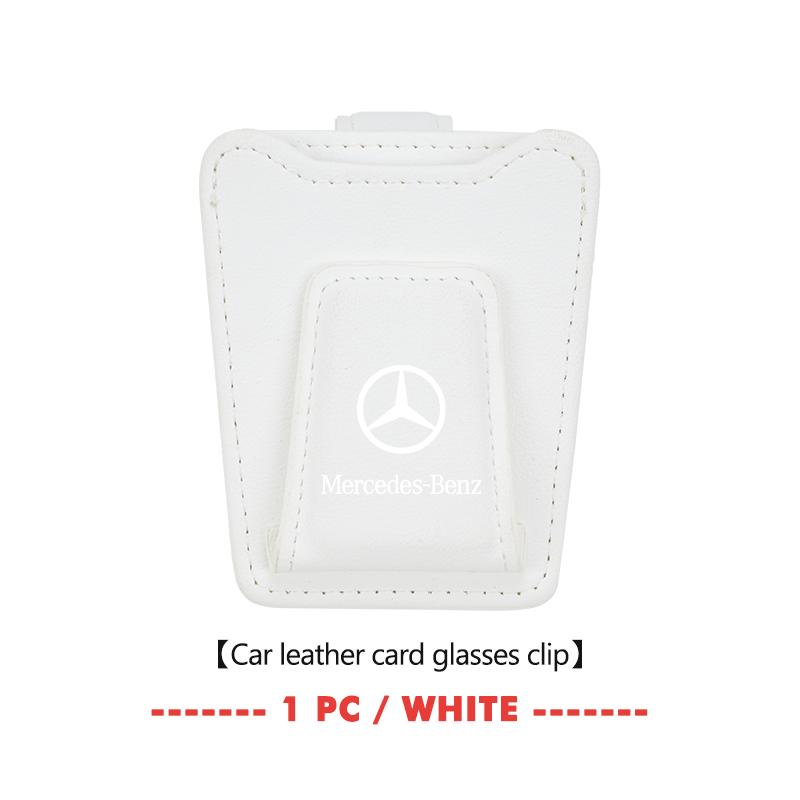 CRC1 Leather Car Glasses Clip Sun Visor Eyeglasses Card Ticket Holder For Mercedes Benz C180 C300 W124 W176 W177 C200 C260 GLC CLE