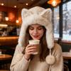 Шапка-ушанка Yousheng, мягкий плюш, дизайн с лисьими ушками, теплая, из искусственного кроличьего меха рекс, вельветовая подкладка, регулируемая эластичная посадка, шапка для верховой езды