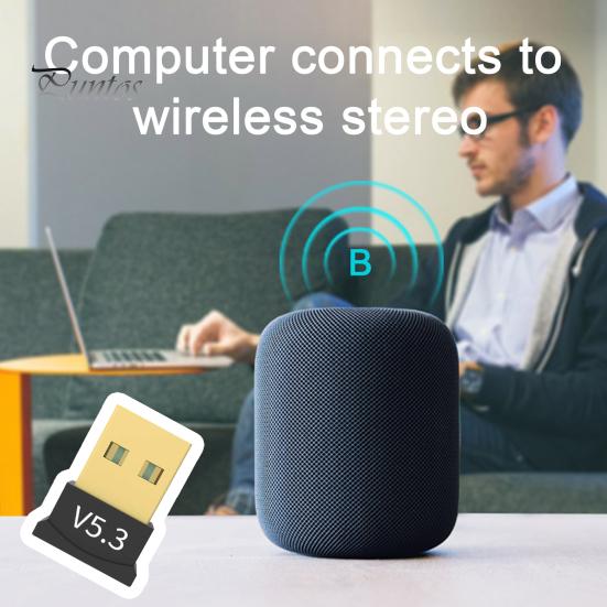 Беспроводной адаптер Plug And Play Поддержка нескольких устройств Настольный компьютер с малой задержкой USB-аудиоприемник Bluetooth-совместимый 5.3