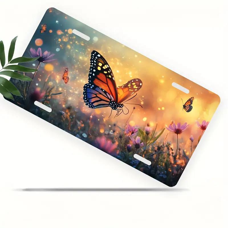 D Flat Large x Inch Elegant Floral Butterfly Plaque Cover and Mount with Luminous Effect HeavyDuty Plaque Protector