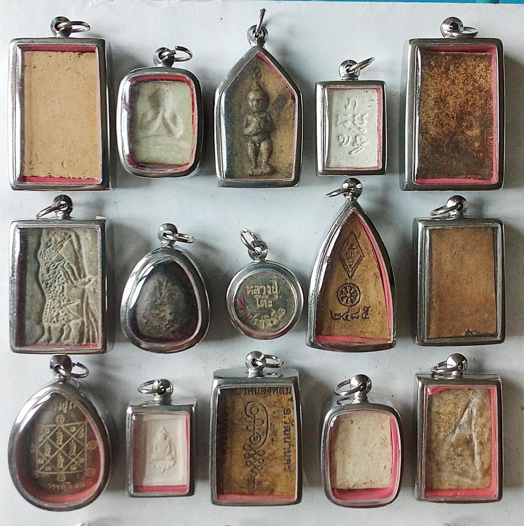 15 тайских буддийских буддийских глиняных амулетов-медальонов-подвесок-подвесок