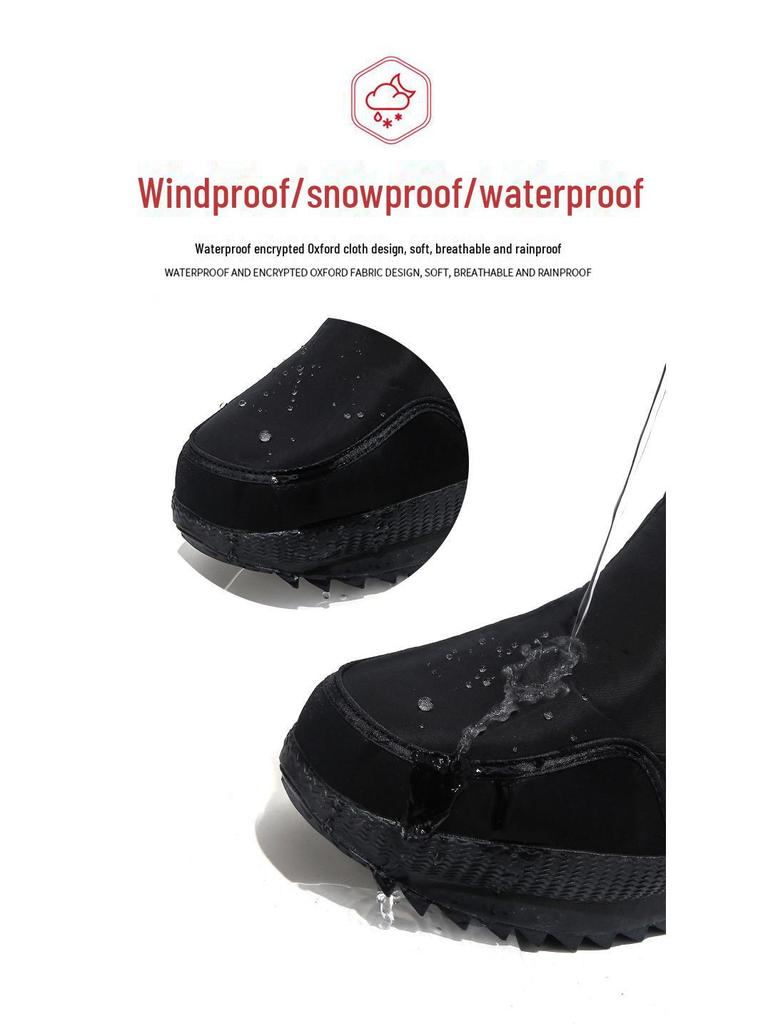 Мужские зимние водонепроницаемые нескользящие высокие снегоступы с толстой бархатной подкладкой