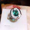 Neon Green Imitates The Natural Zambian Emerald Ring In The Antique Style The Big Clapalaiba Female Ring