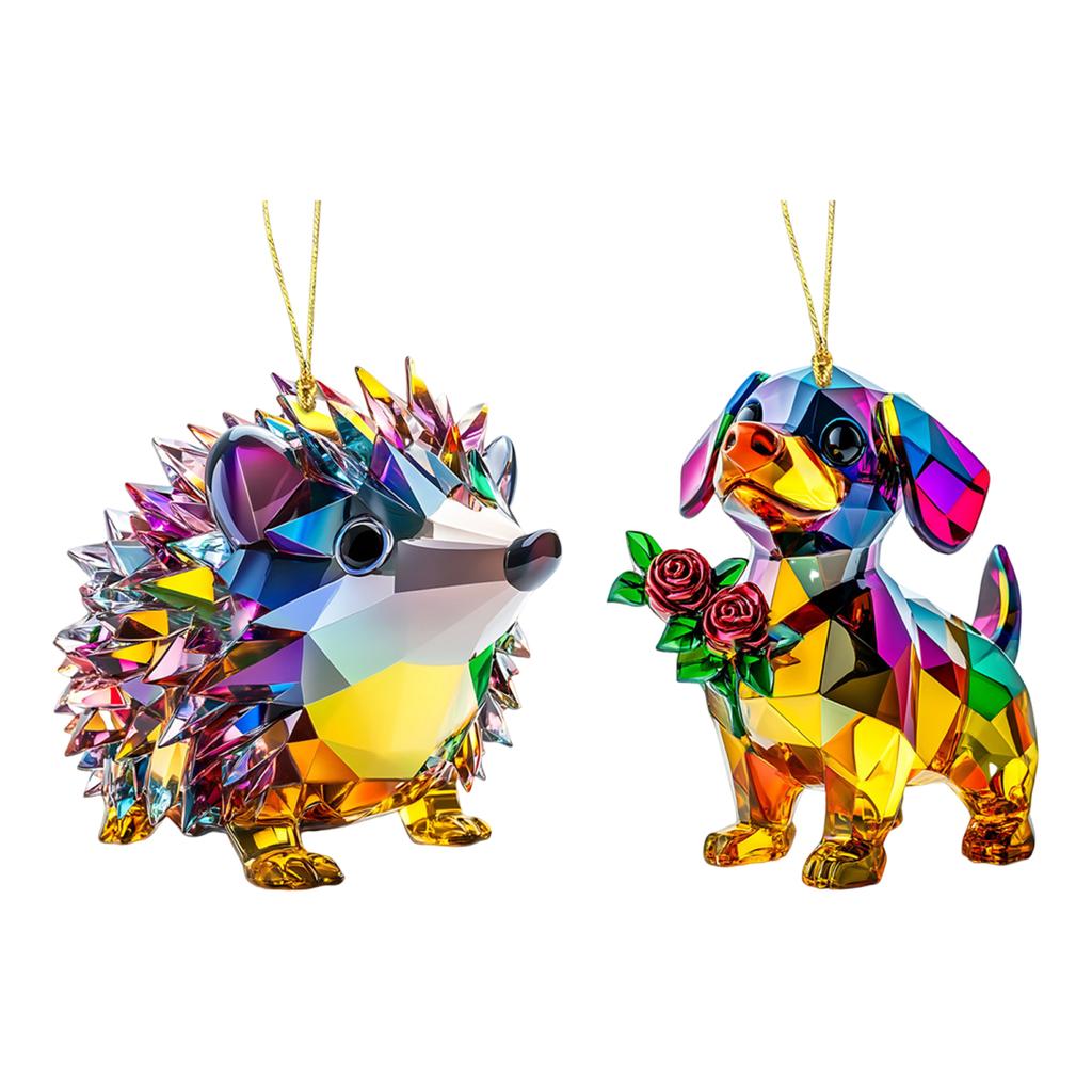 Yousheng 1/2 шт. Автомобильные подвески со шнурком, легко подвешиваются, цветные кристальные украшения, сверкающие акриловые украшения, подвески в виде ежика